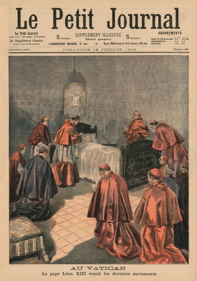 At the Vatican, Pope Leo XIII receiving the last rites, front cover illustration from 